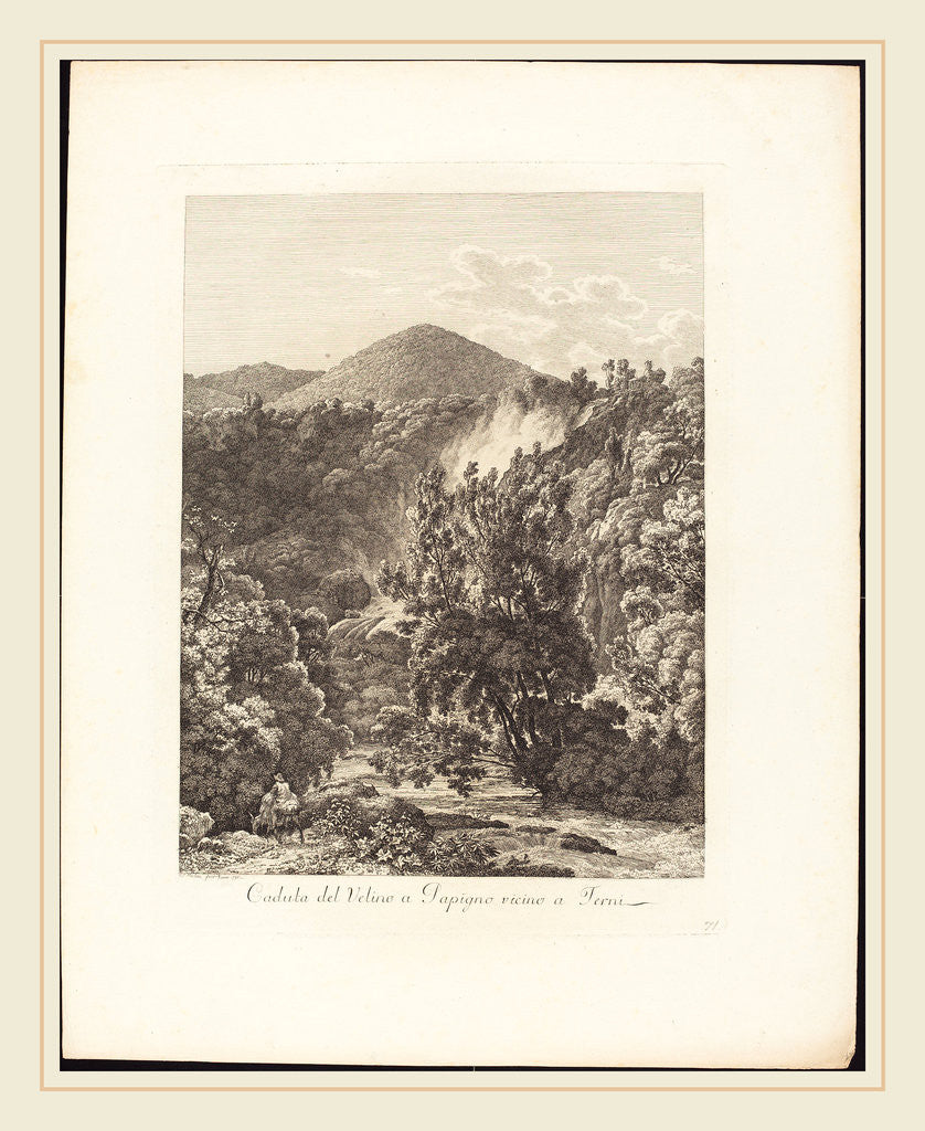 Detail of Caduta del Velino a Papigno, vicino a Terni, 1795 by Jacob Wilhelm Mechau
