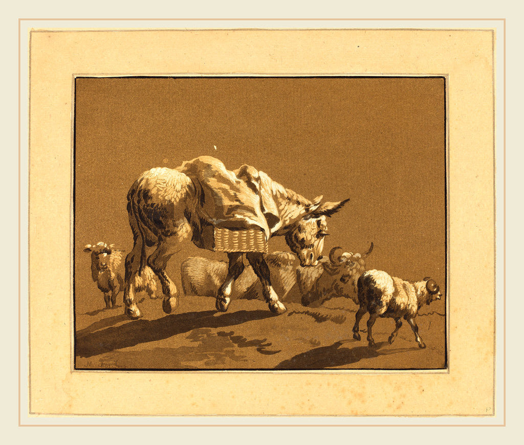 Detail of Donkey by Johann Gottlieb Prestel
