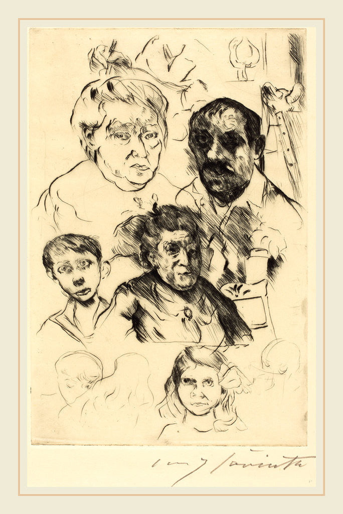 Detail of Assorted Heads and Self-Portrait by Lovis Corinth