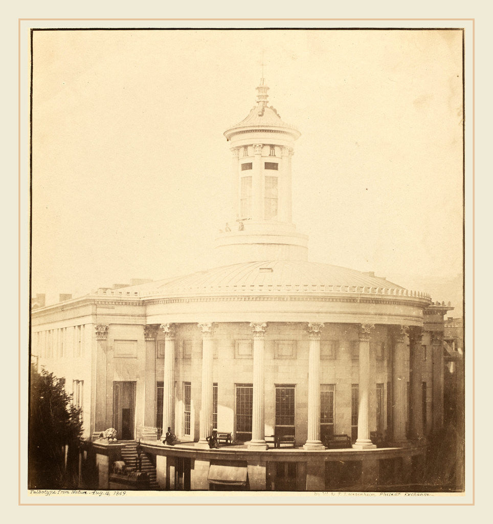 Detail of Merchant's Exchange, Philadelphia, August 16, 1849 by Frederick and William Langenheim