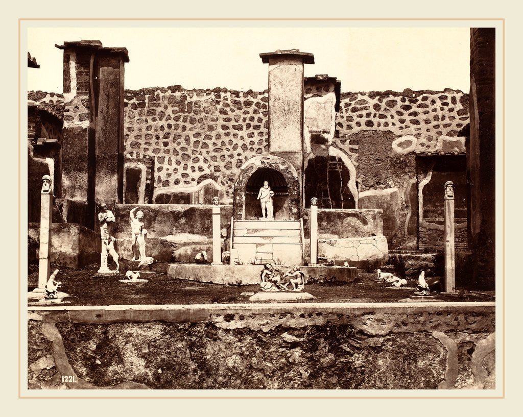 Detail of View of Pompeii, Casa di Marco Lucrezio, c. 1870 by Giorgio Sommer