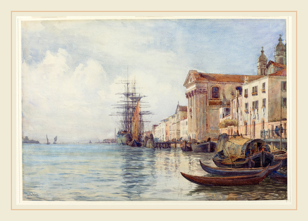 Detail of The Giudecca Canal with Shipping near the Chiesa dei Gesuati, 1880s by David Law