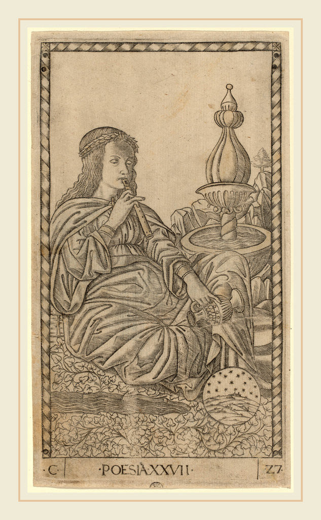 Detail of Poesia, c. 1465 by Master of the E-Series Tarocchi