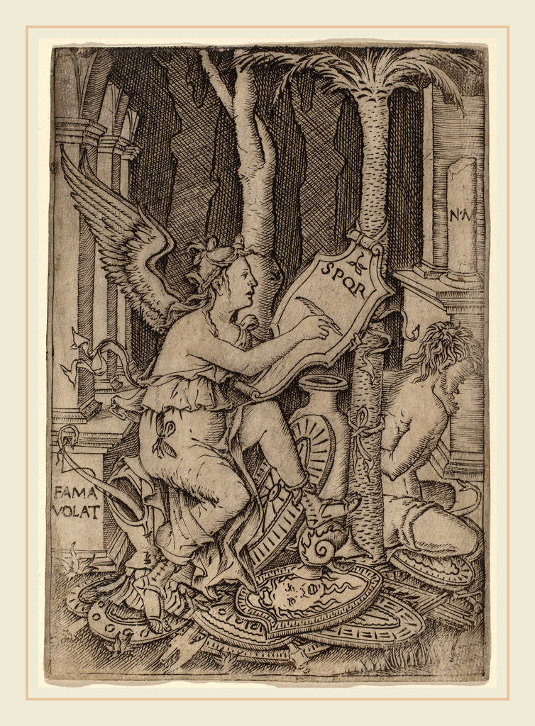 Detail of Fama, c. 1507 by Nicoletto da Modena