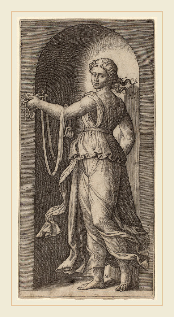 Detail of Temperance by Marcantonio Raimondi