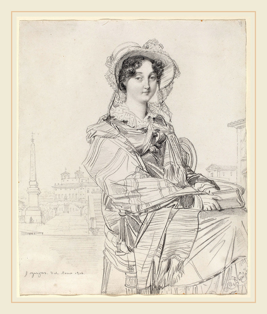 Detail of Mrs. Charles Badham, 1816 by Jean-Auguste-Dominique Ingres