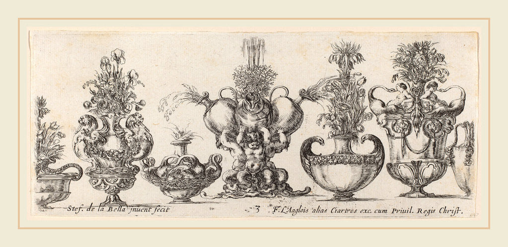 Detail of Fantastic Vases, probably 1646 by Stefano Della Bella