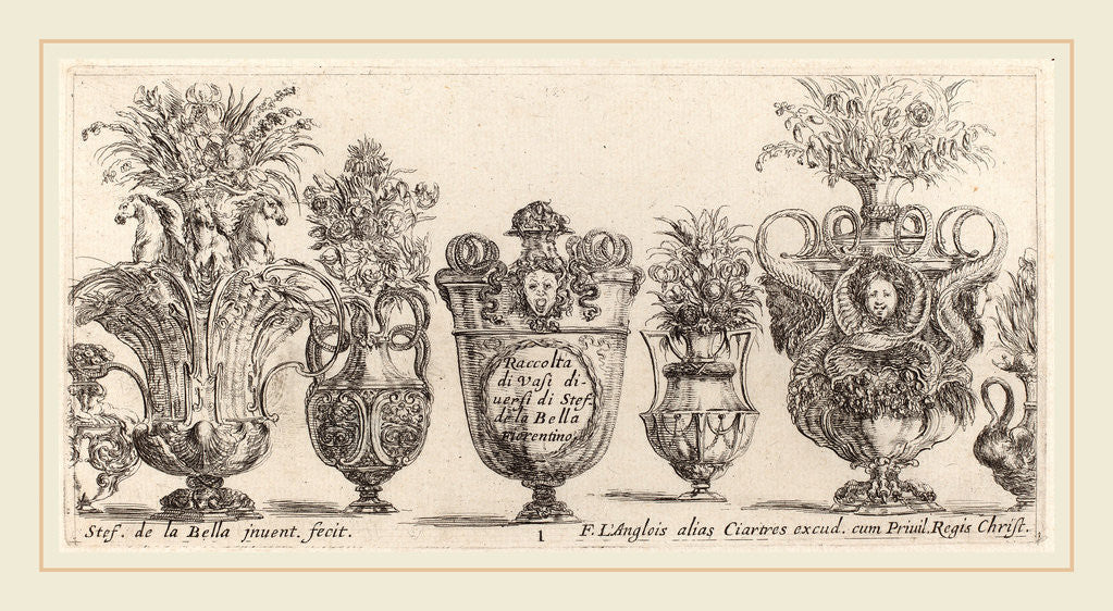 Detail of Fantastic Vases, probably 1646 by Stefano Della Bella