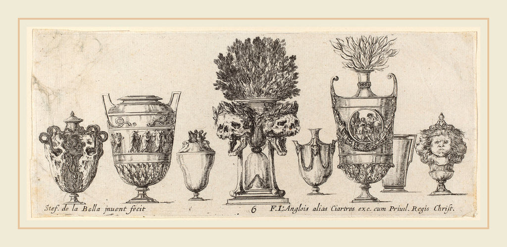 Detail of Fantastic Vases, probably 1646 by Stefano Della Bella
