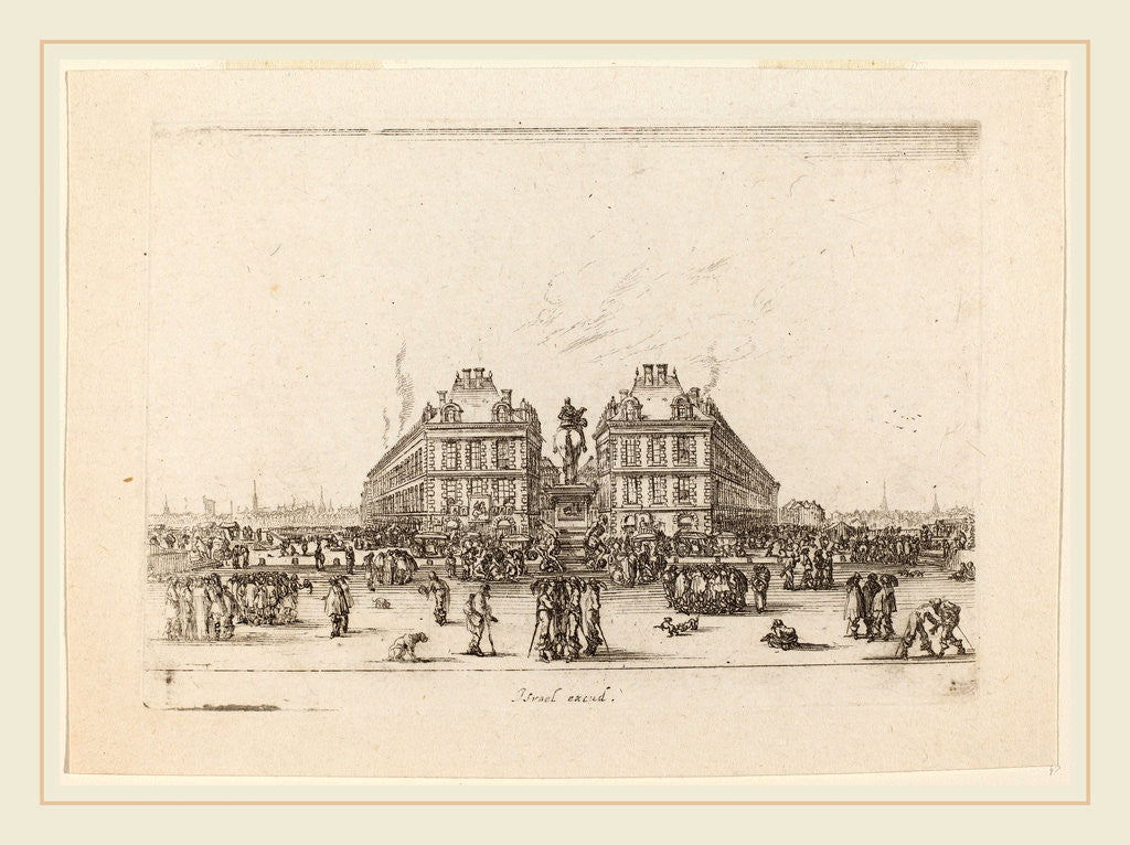 Detail of Place Dauphine, 1642 by Stefano Della Bella