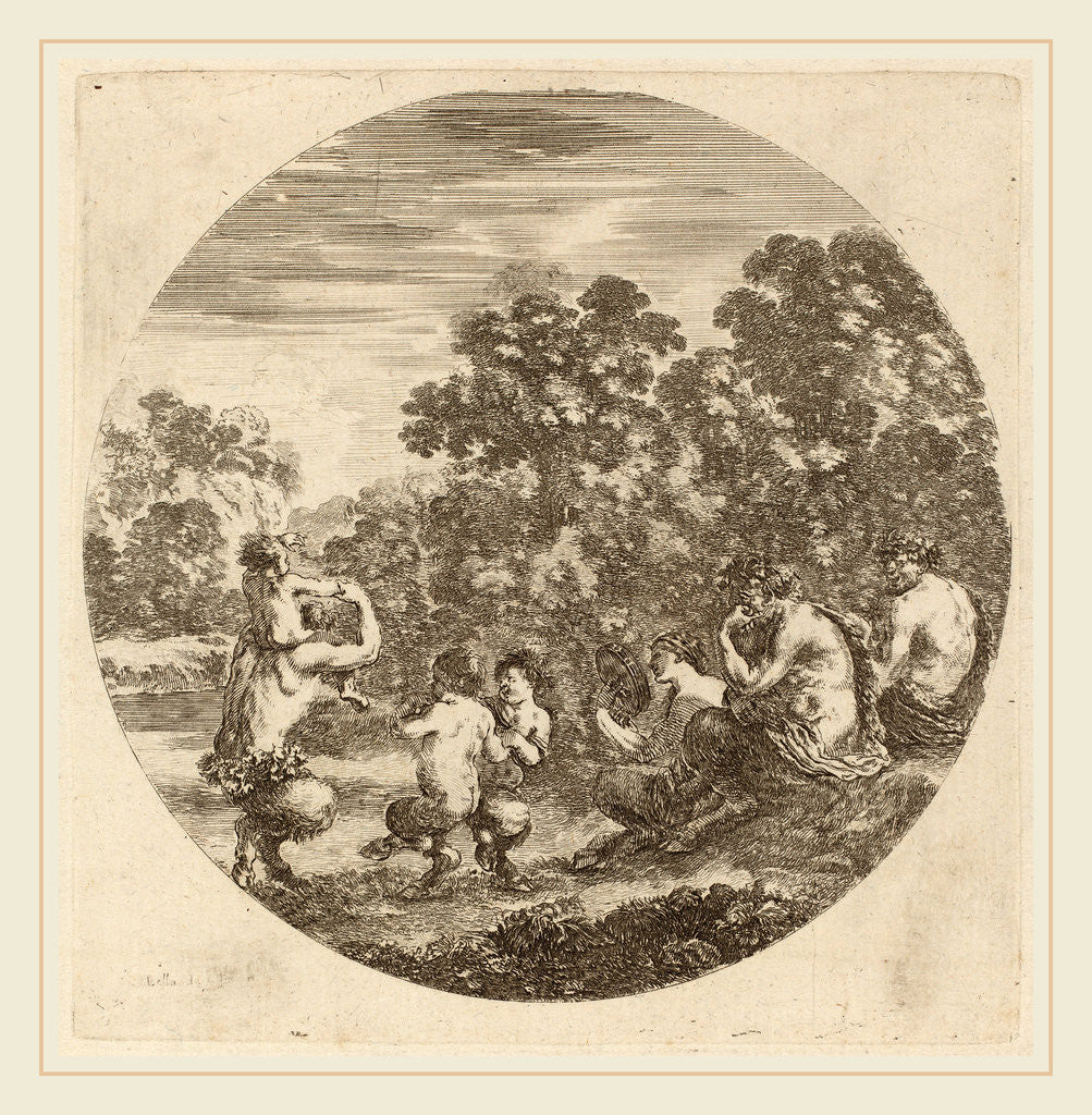 Detail of Satyrs and Faun by Stefano Della Bella