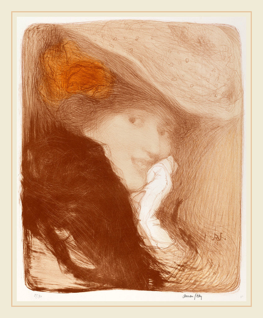 Detail of La Rieuse: Madame Albert Besnard, 1897 by Edmond Aman-Jean