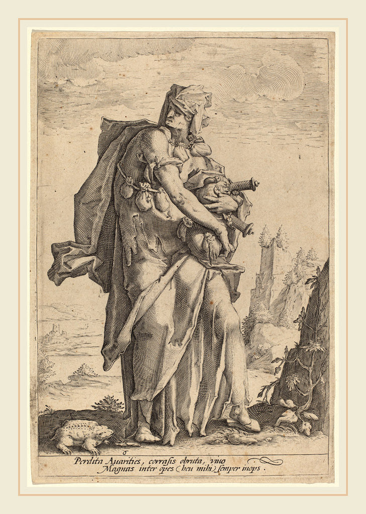 Detail of Avarice by Jacob Matham