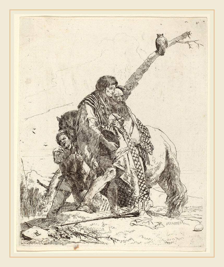 Detail of Youth, Sage, and Attendant with Horse by Giovanni Battista Tiepolo