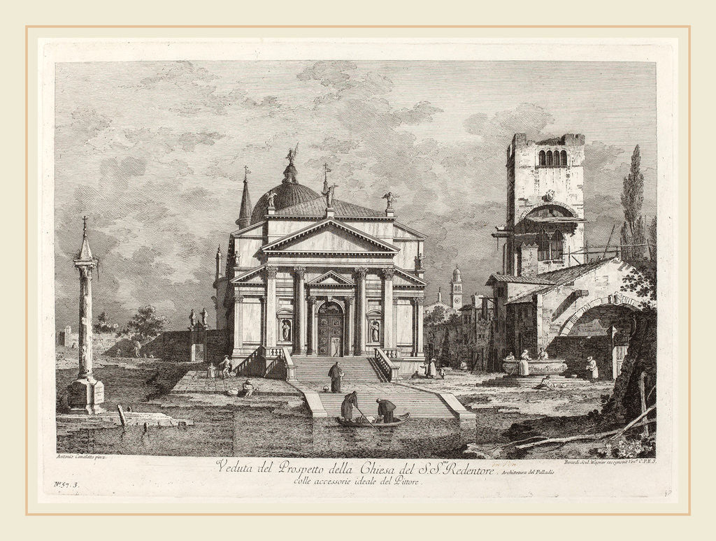 Detail of Veduta del Prospetto della Chiesa del SS. Redentore, 1742 by Fabio Berardi