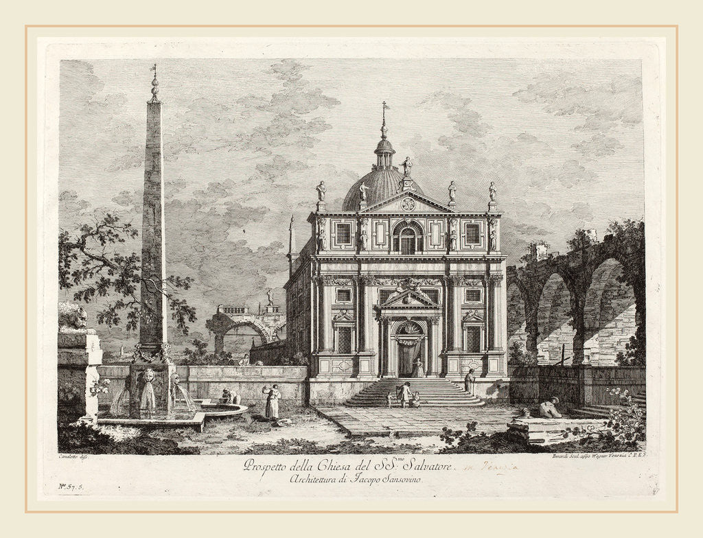 Detail of Prospetto della Chiesa del SS. Salvatore, 1742 by Fabio Berardi