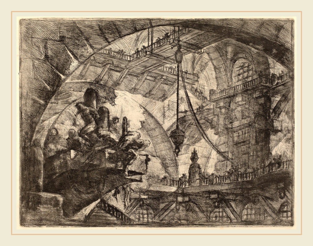Detail of Prisoners on a Projecting Platform by Giovanni Battista Piranesi