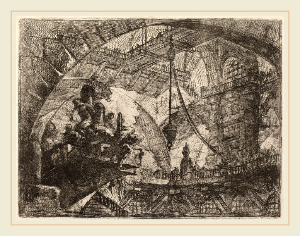 Detail of Prisoners on a Projecting Platform by Giovanni Battista Piranesi