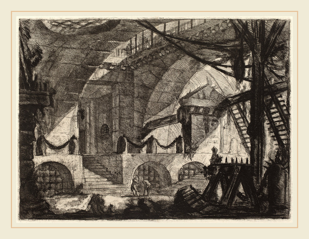Detail of The Sawhorse, 1780s by Giovanni Battista Piranesi