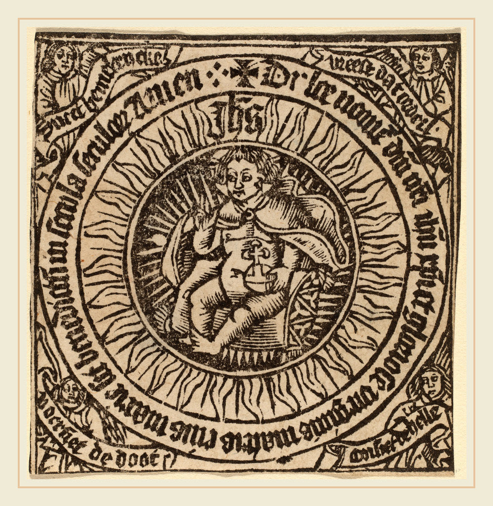 Detail of Divine Infant with the Globe in a Circle with Four Angels, probably c. 1500 by Anonymous