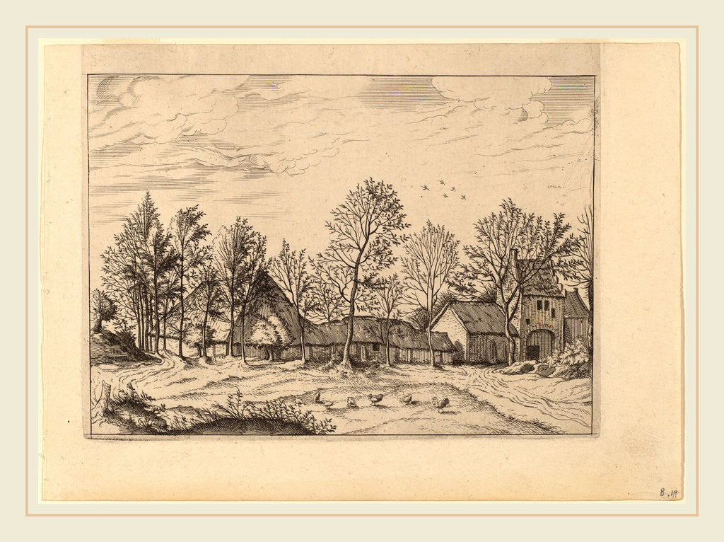 Detail of Farm with Gateway by Johannes and Lucas van Doetechum