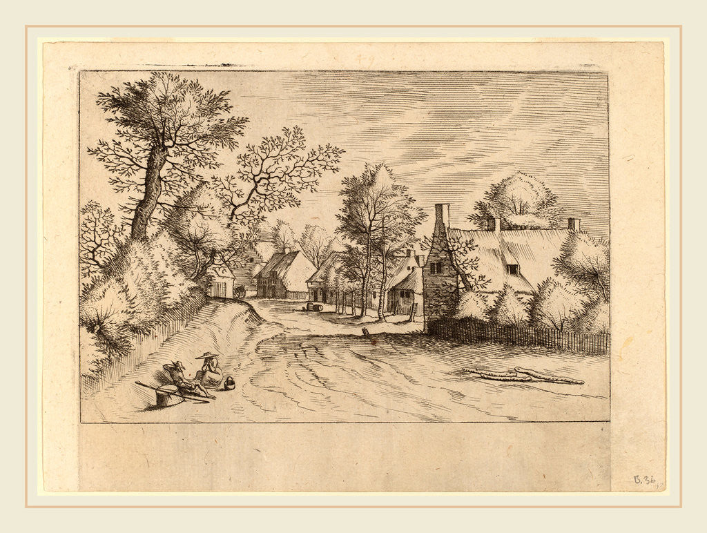 Detail of Village Road by Johannes van Doetechum the Elder and Lucas van Doetechum