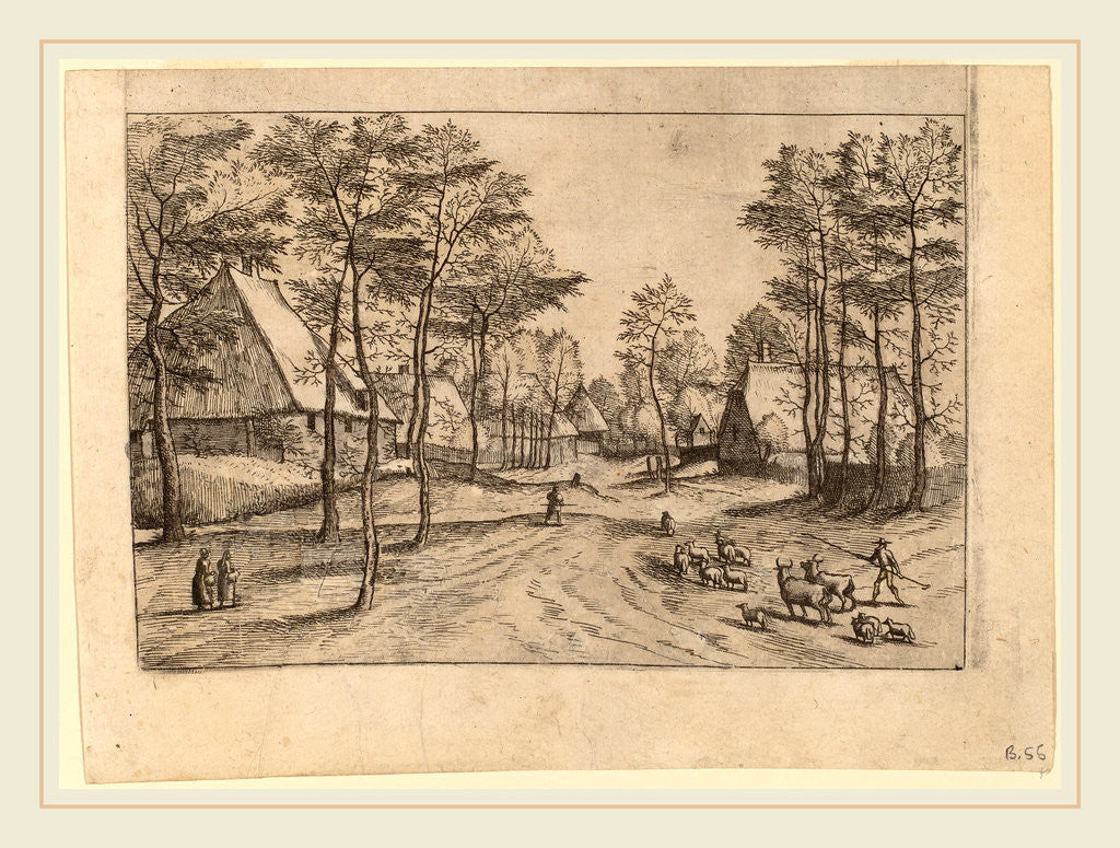 Detail of Village Street by Johannes van Doetechum the Elder and Lucas van Doetechum
