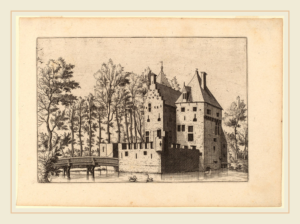 Detail of Castle with Lift-Bridge by Johannes and Lucas van Doetechum