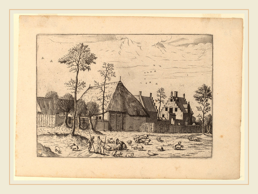 Detail of Shed with Cottage by Johannes and Lucas van Doetechum