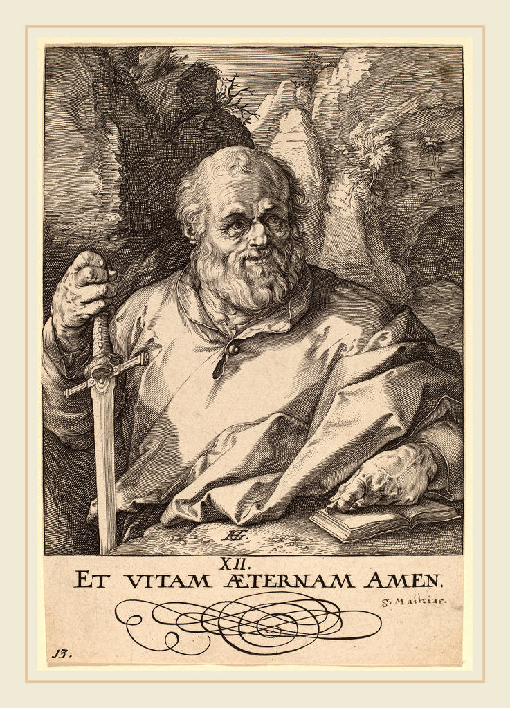 Detail of Saint Matthias, probably 1589 by Hendrik Goltzius