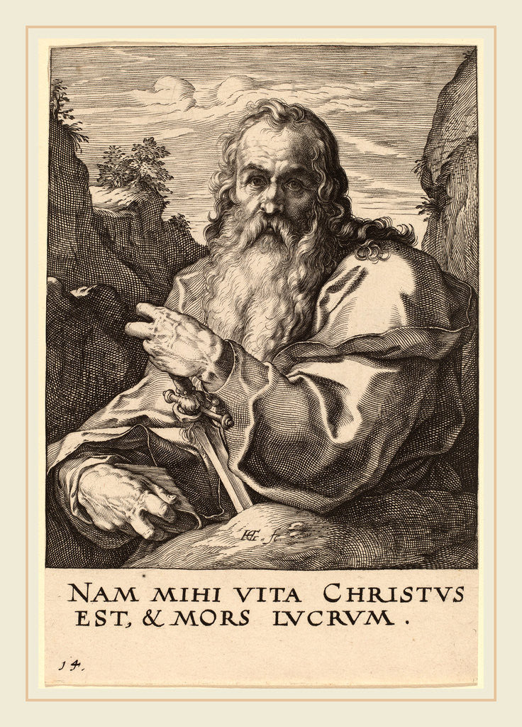 Detail of Saint Paul, probably 1589 by Hendrik Goltzius