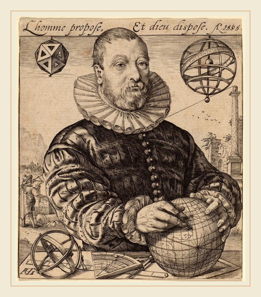 Detail of Nicolaus Petri van Deventer, 1595 by Hendrik Goltzius