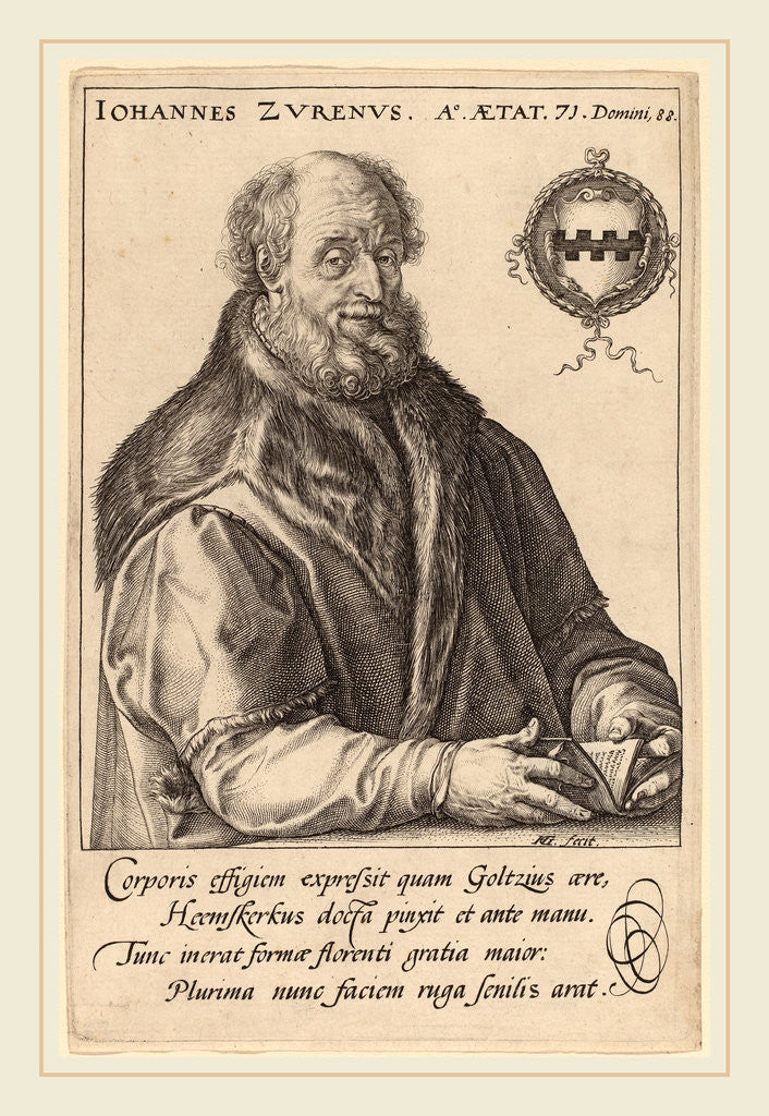 Detail of Johannes Zurenus, 1590 by Hendrik Goltzius