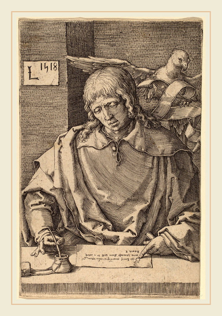 Detail of Saint John, 1518 by Lucas van Leyden