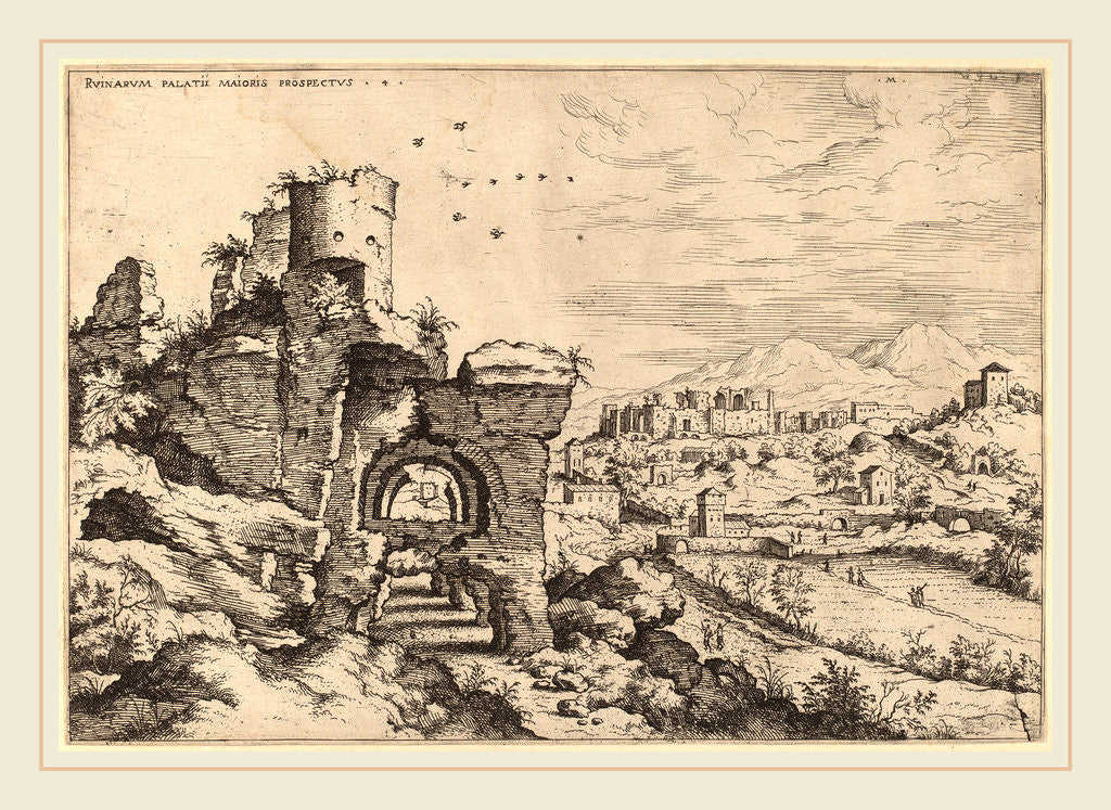 Detail of Ruins on the Palatine, Looking toward the Baths of Caracalla, probably 1550 by Hieronymus Cock
