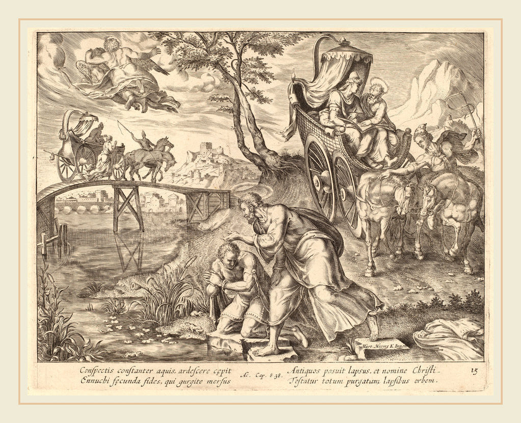 Detail of The Baptism of the Eunuch by Saint Philip by Philip Galle