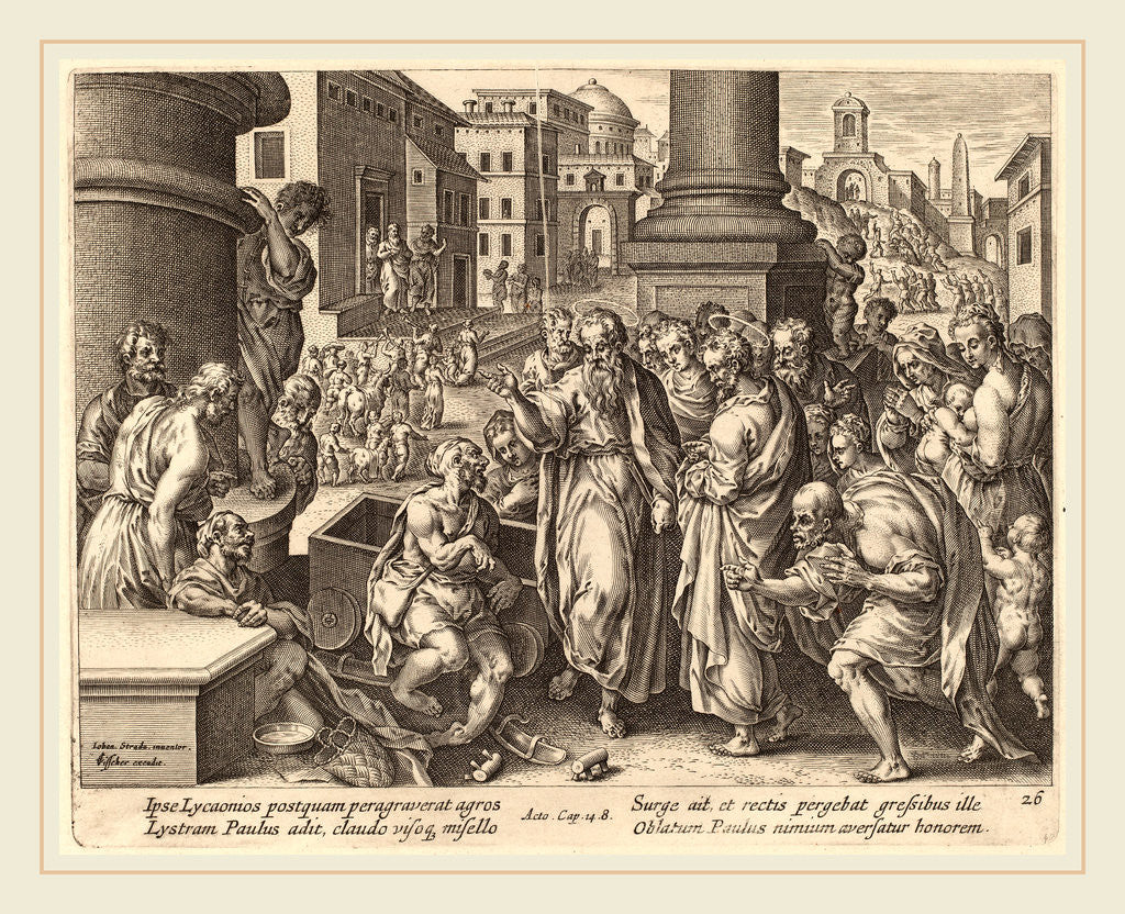 Detail of Saint Paul Heals the Lame Man at Lystra by Philip Galle