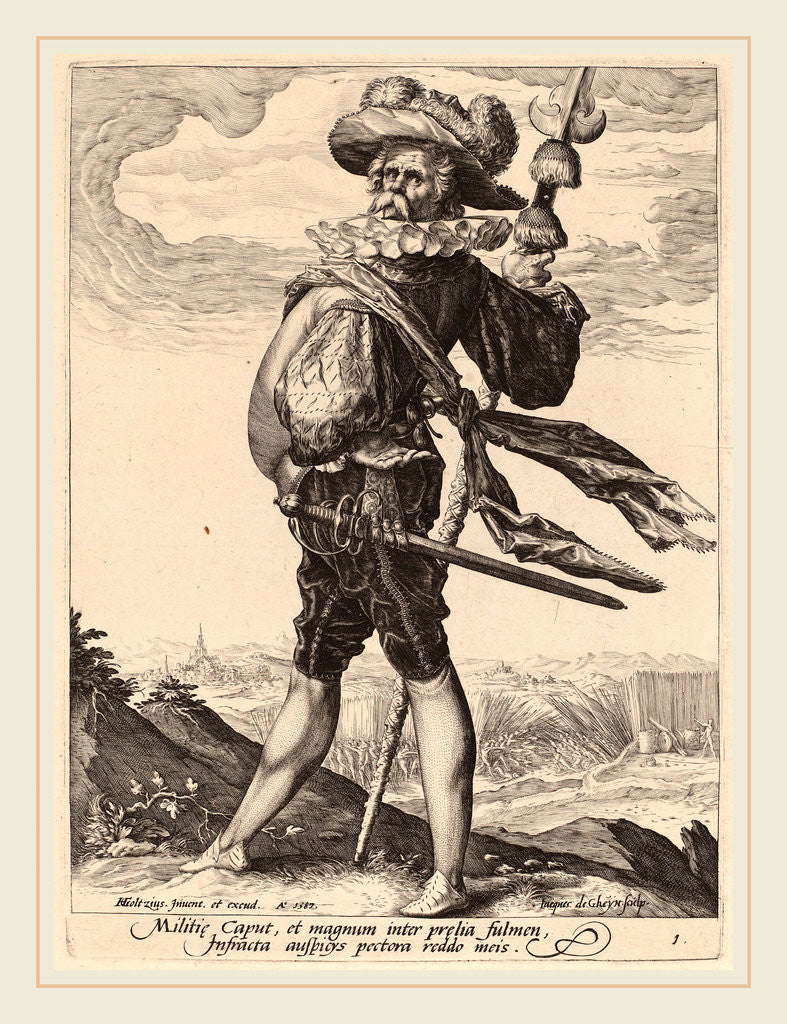 Detail of Colonel, 1587 by Jacques de Gheyn II