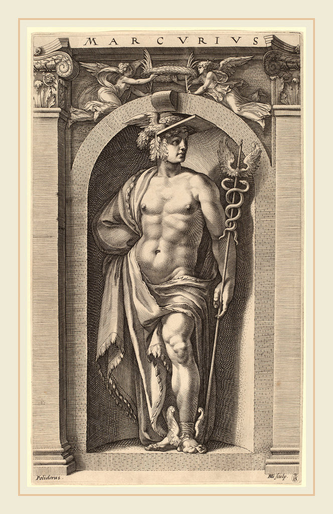 Detail of Mercury, probably 1592 by Hendrik Goltzius