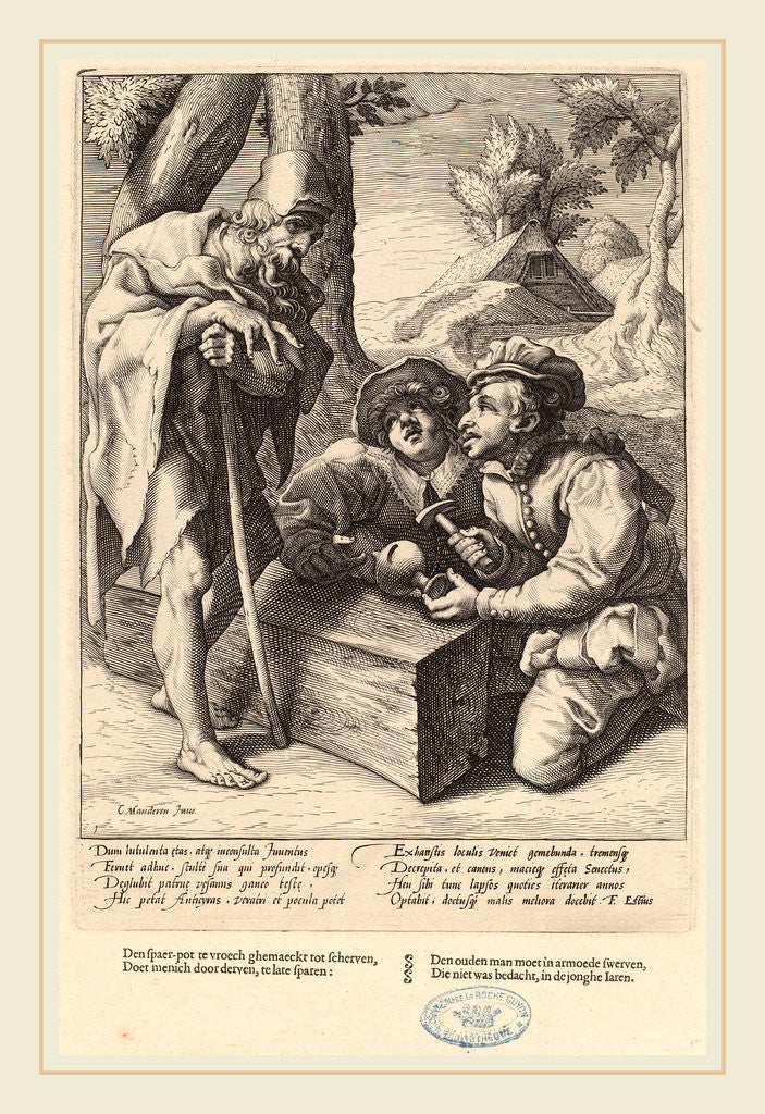 Detail of Do Not Spend Your Savings Too Soon, c. 1592 by Workshop of Hendrik Goltzius