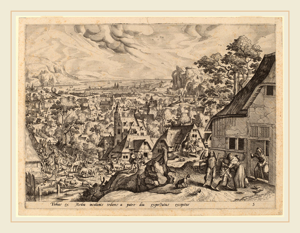 Detail of Tobias Returns Home with His Bride by Gerard de Jode
