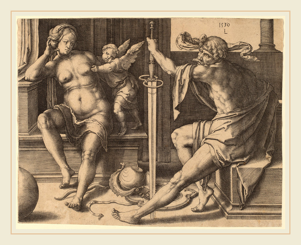 Detail of Mars, Venus, and Cupid, 1530 by Lucas van Leyden