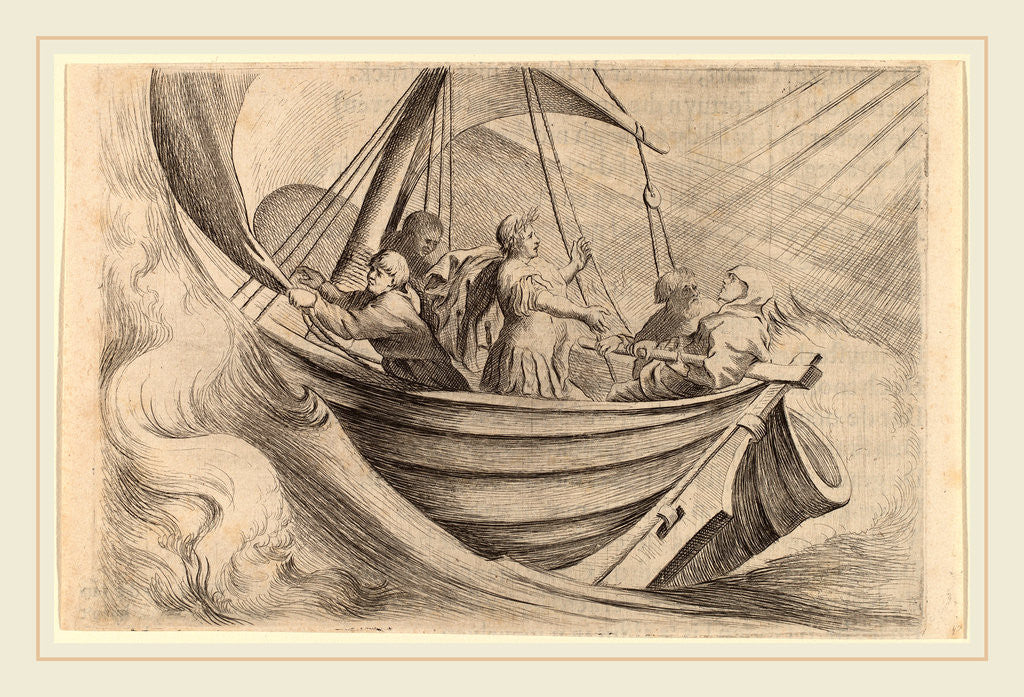 Detail of Caesar Crossing Stormy Seas, 1634 by Willem Basse