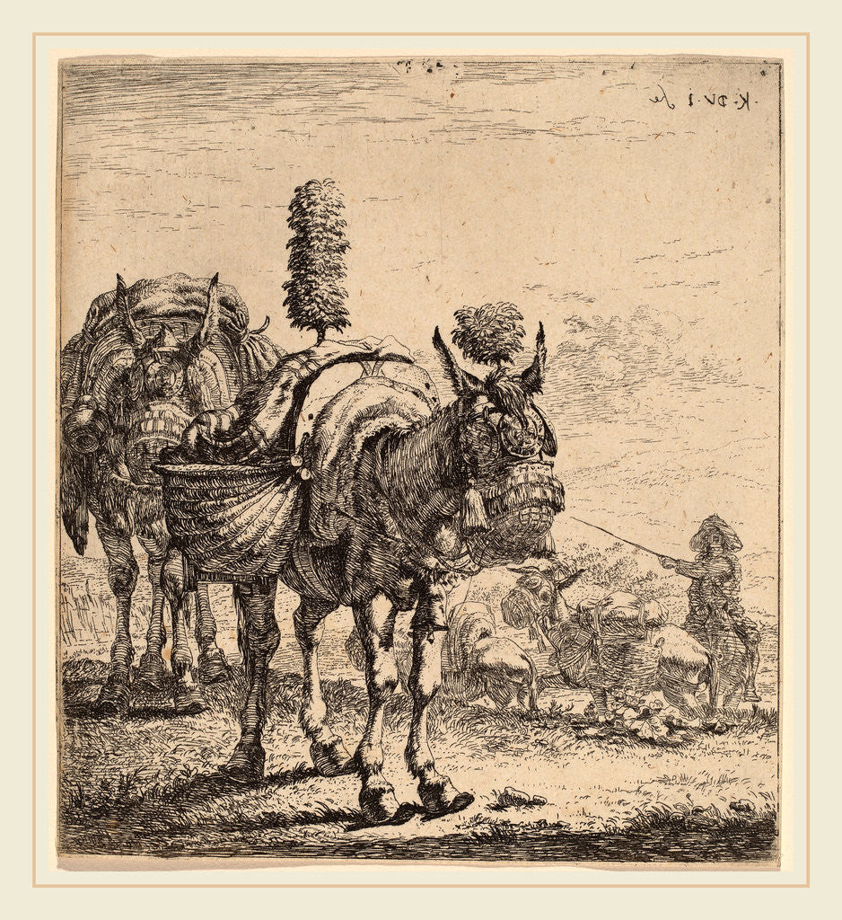 Detail of Two Mules by Karel Dujardin