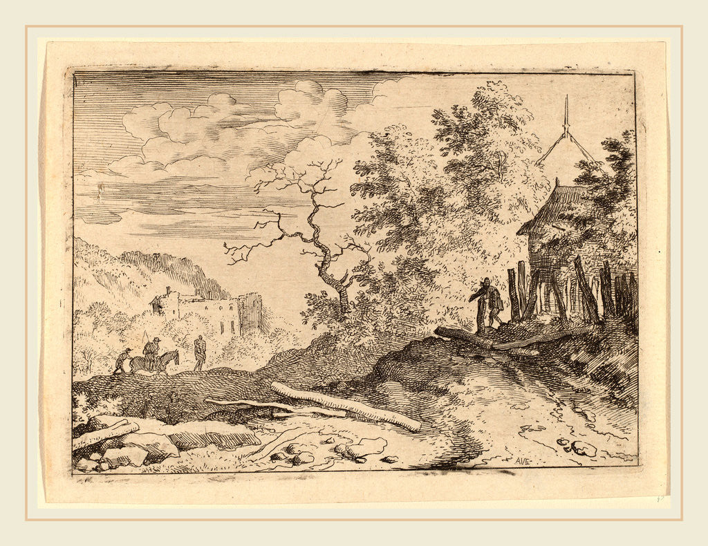 Detail of Hut with the Remains of a Hedge by Allart van Everdingen