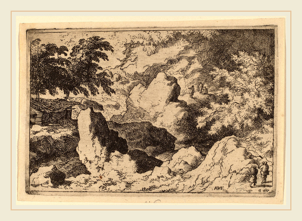 Detail of Three Men on a Rock by Allart van Everdingen