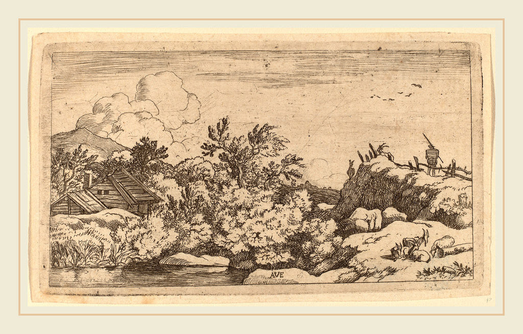 Detail of Goat Herd on a Hill by Allart van Everdingen