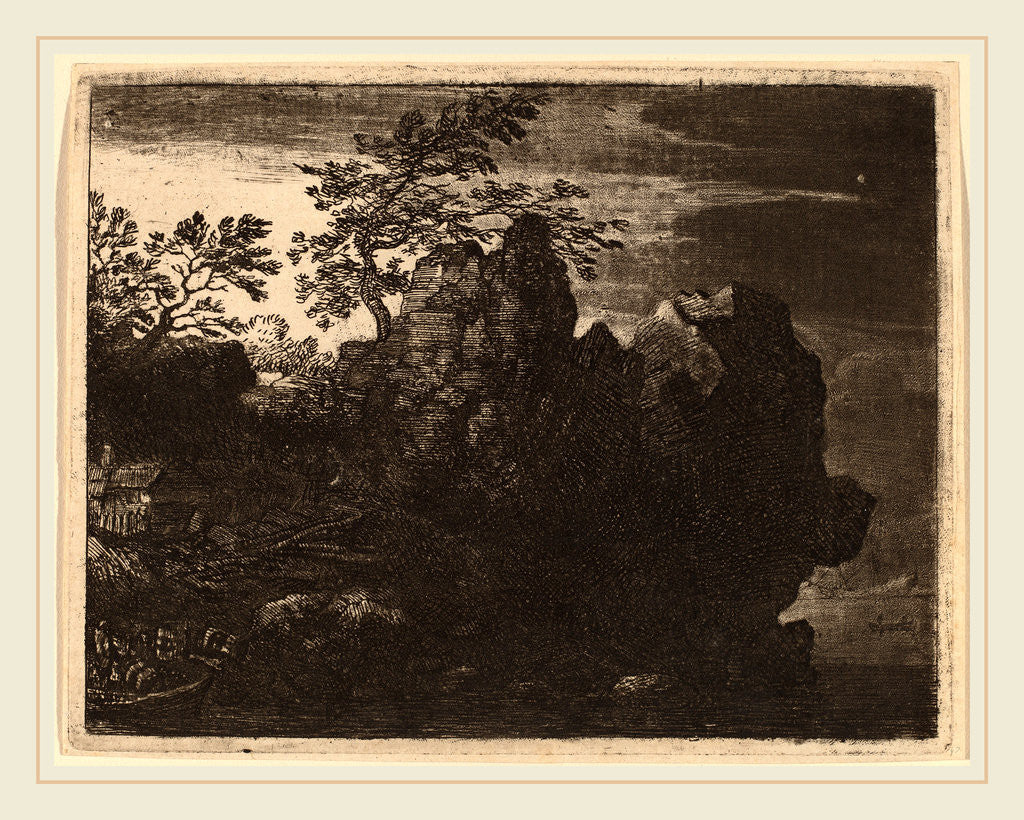 Detail of Large Rock at the River by Allart van Everdingen