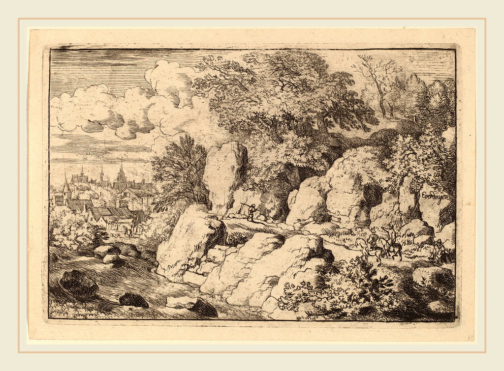 Detail of Two Horsemen on a Rocky Path by Allart van Everdingen