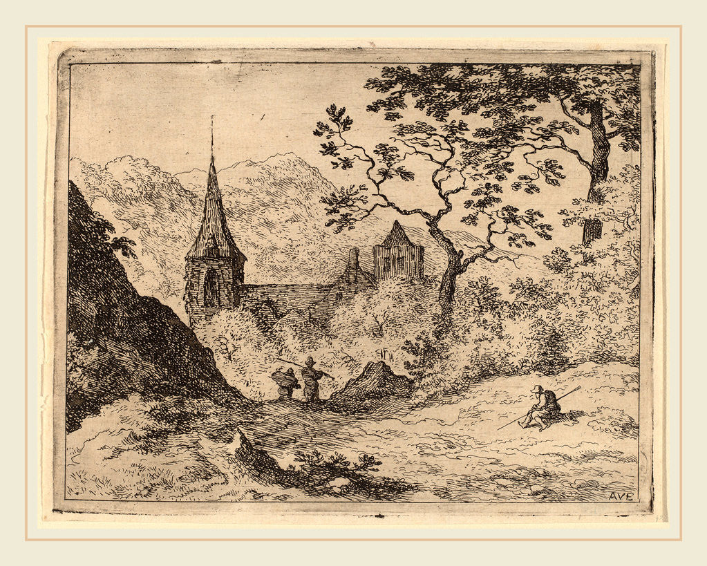 Detail of The Steeple by Allart van Everdingen